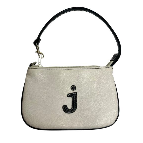 Y2K "J"  White Faux Leather Wristlet - Picture 1 of 5
